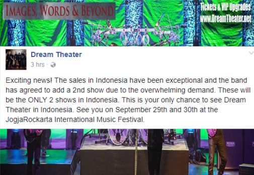 Dream Theater tambah jadwal tur di Indonesia